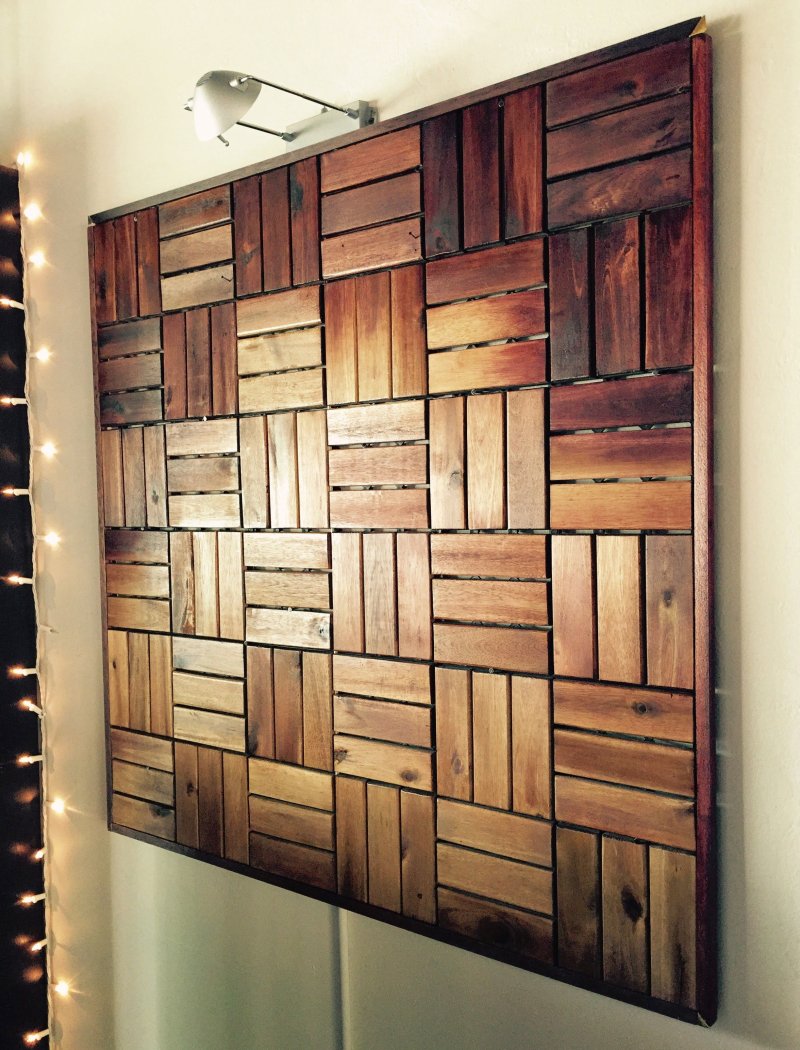 Wooden panel on the wall