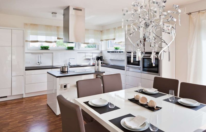 White kitchen in a modern style