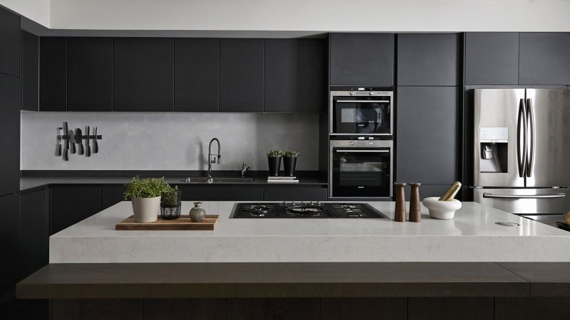 Stylish black kitchen