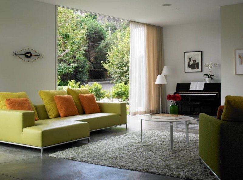 Green sofa interior