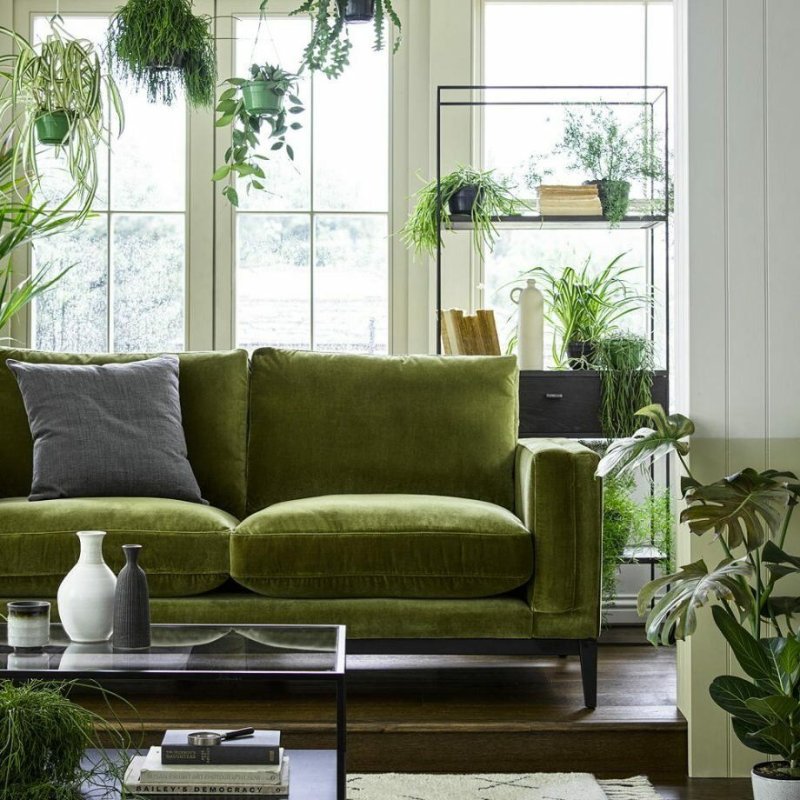 Green sofa interior