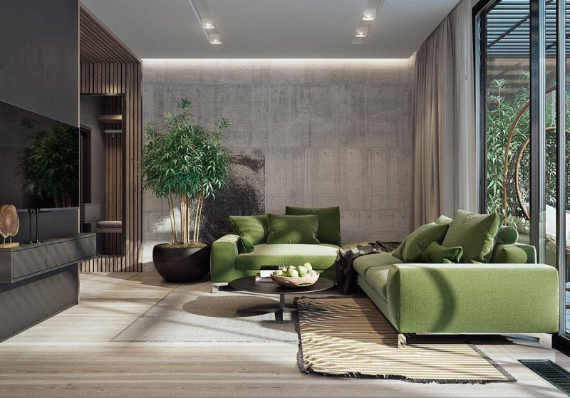 Green sofa interior