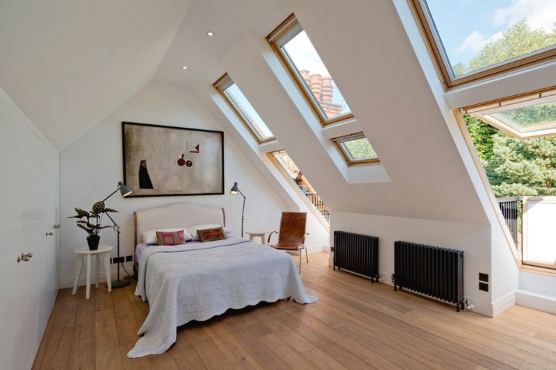 The design of the attic floor in a private house