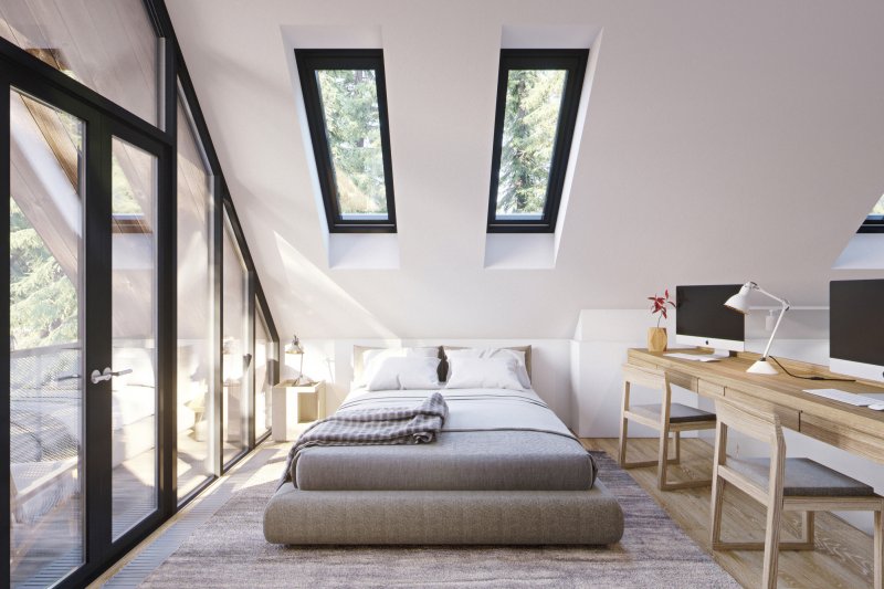 Bedroom design in the attic