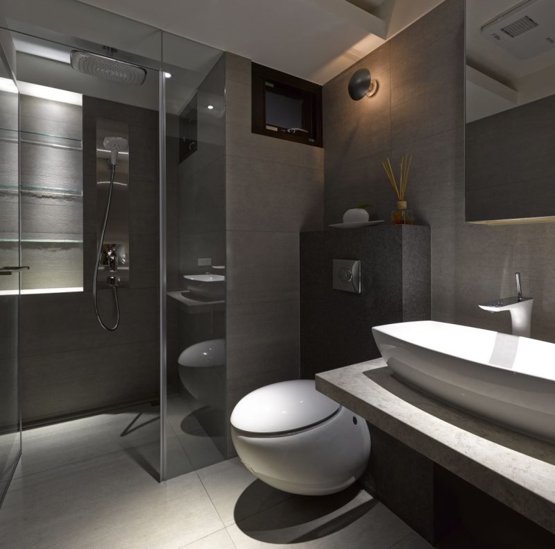 The interior of the bathroom in a modern style