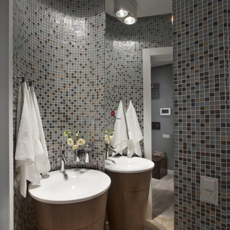 Bathroom design with mosaic