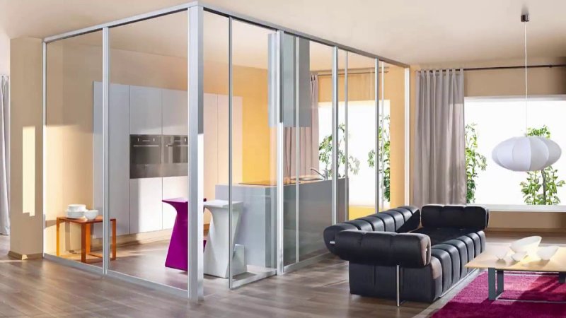 Glass partition for office