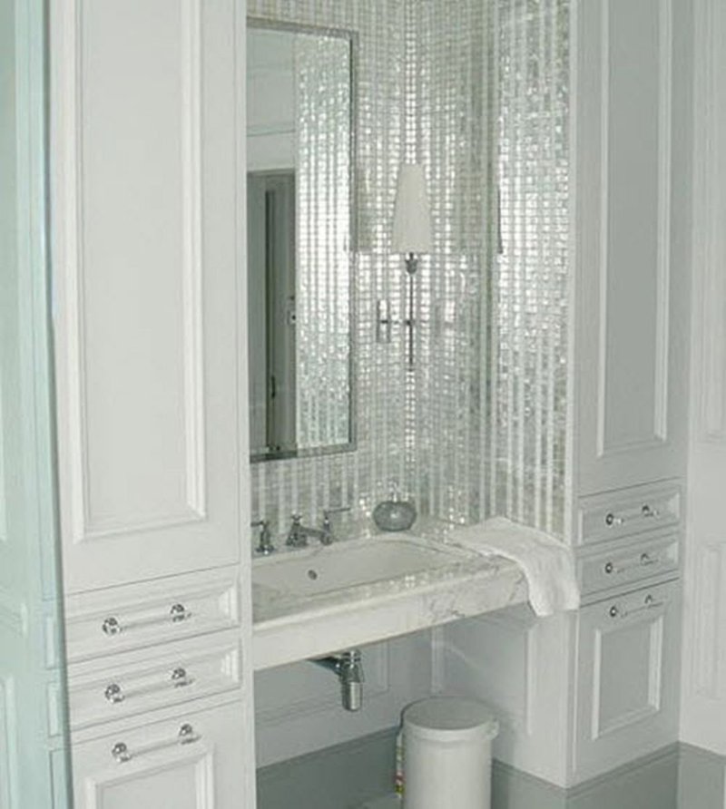 Mirror in the interior of the bathroom