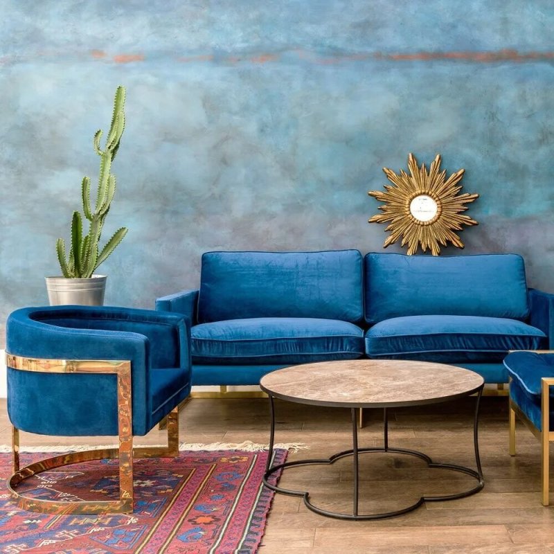 Blue sofa in the interior