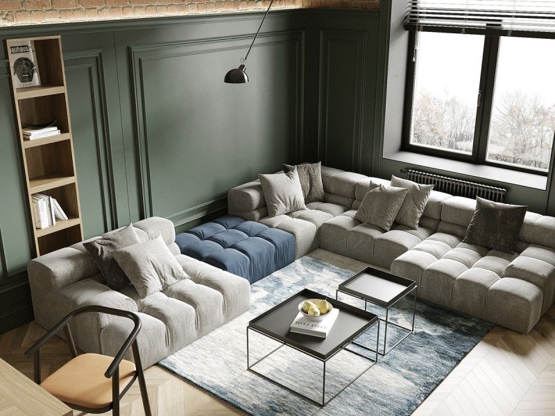 Modular sofa in the interior