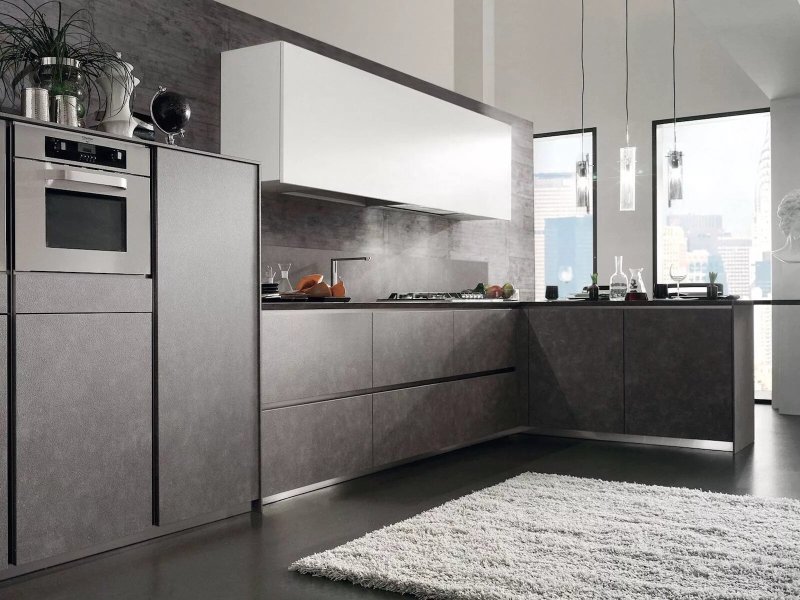 Gray kitchen in a modern style