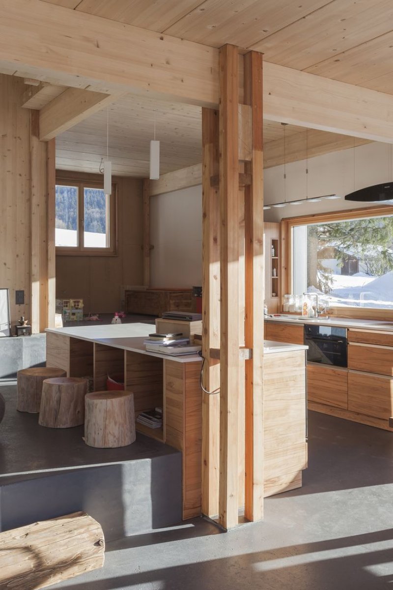 House interior in the chalet style