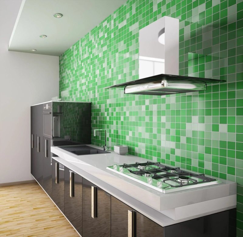 Green tile for apron