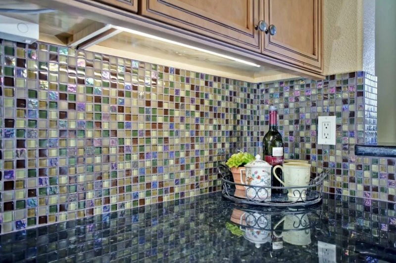 Mosaic tile for kitchen on apron