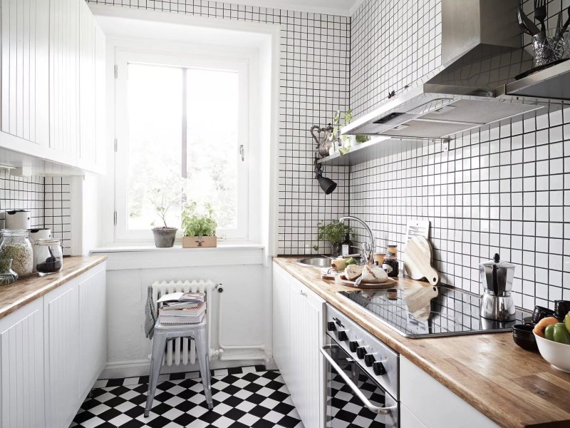 Small kitchen in the Scandinavian style