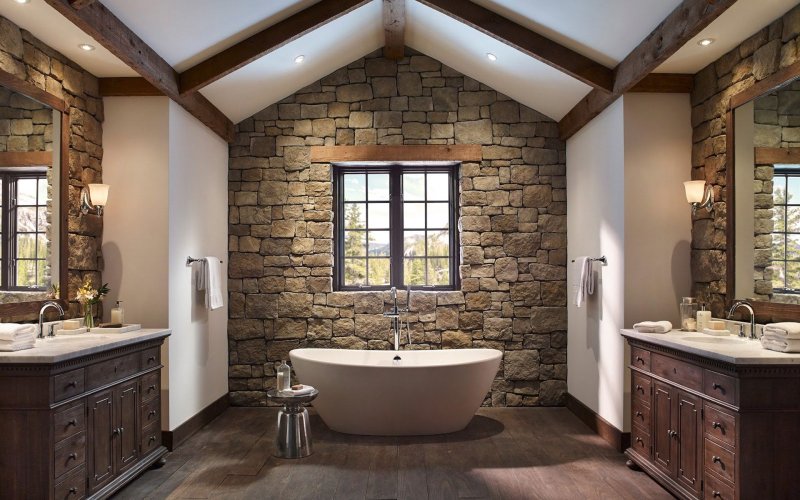 Bathroom in the style of chalet