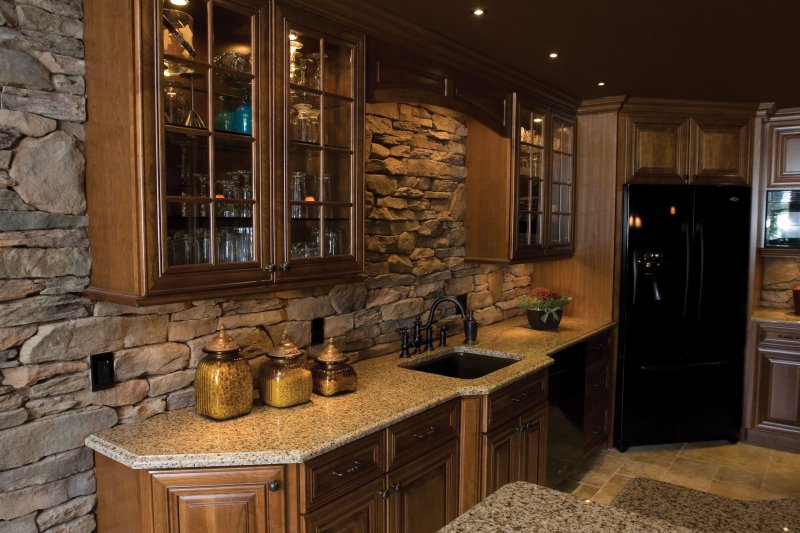 Kitchen decoration with decorative stone