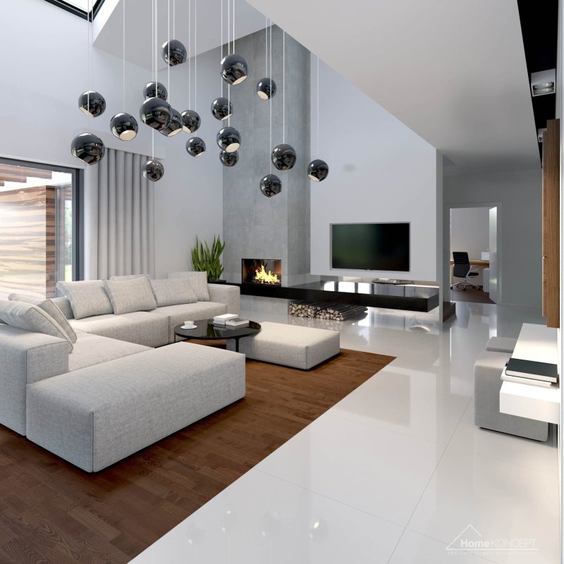 Living room design in a modern style house