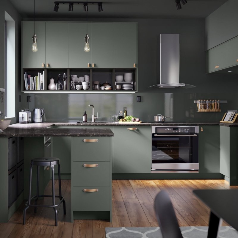 Kitchen Ikea Bodarp Green