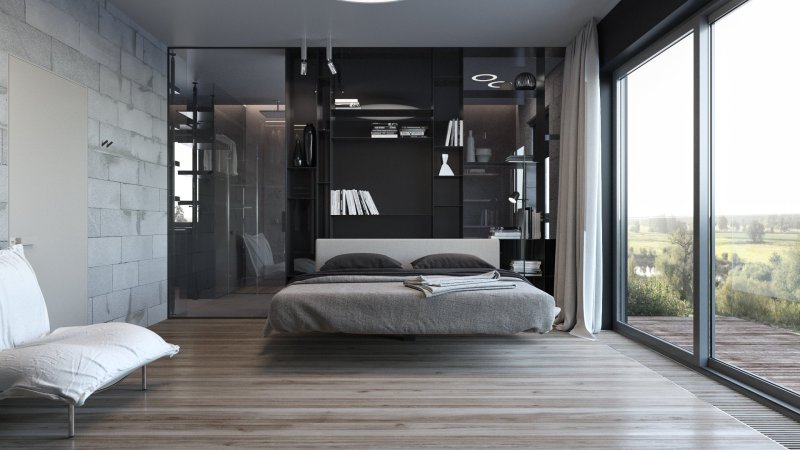 The interior of the bedroom loft