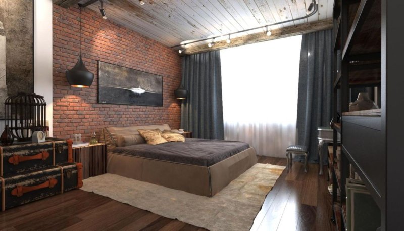 Loft style bedroom design