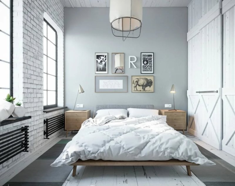 Scandinavian style bedroom interior