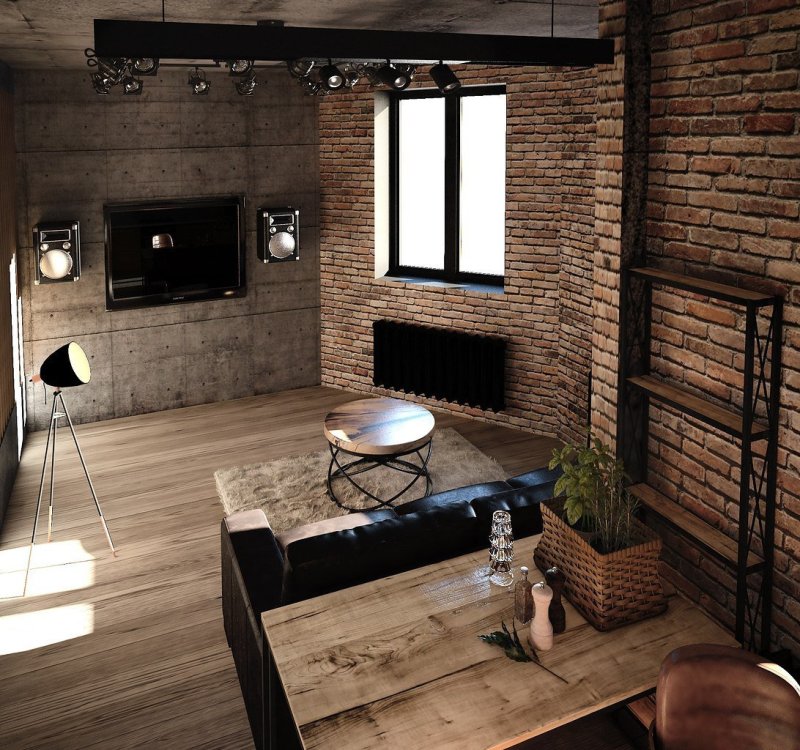 Loft style in the interior of the apartment