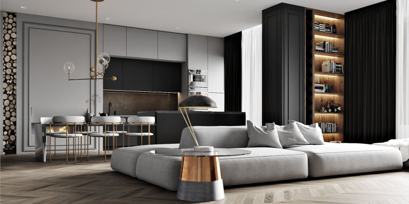 The interior of apartments in a modern style