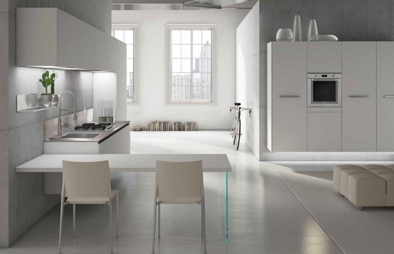 White kitchen in a modern style