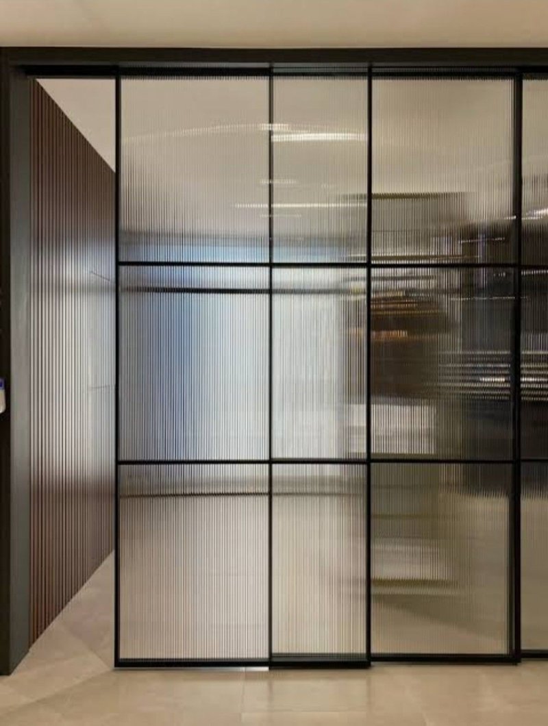 The glass partition is interior