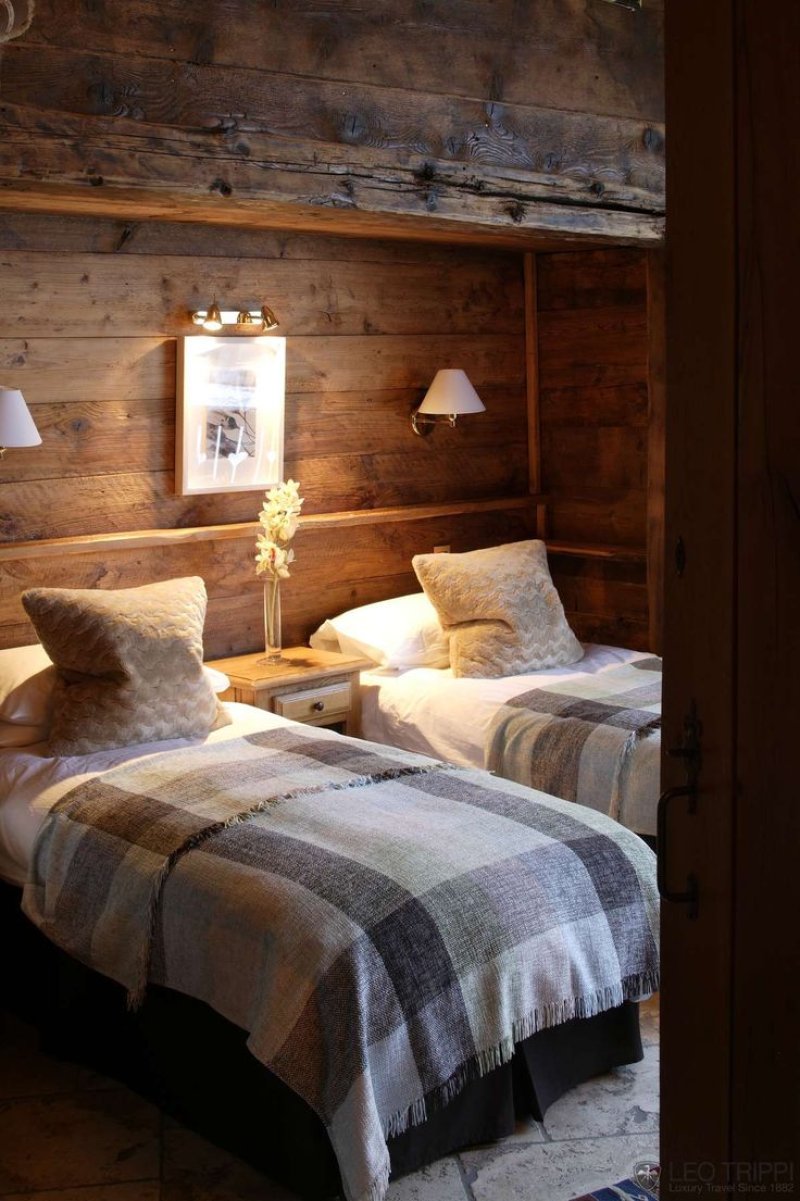 Alpine chalet interior bedroom