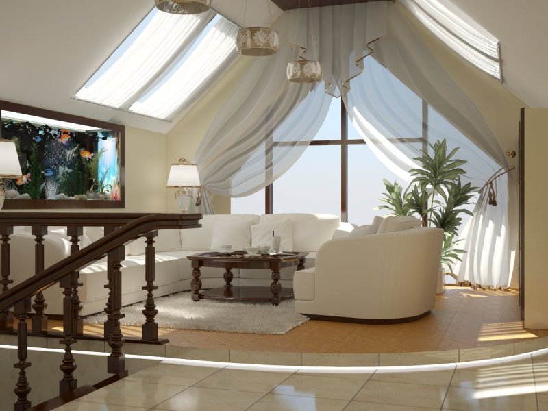 Attic design in a private house