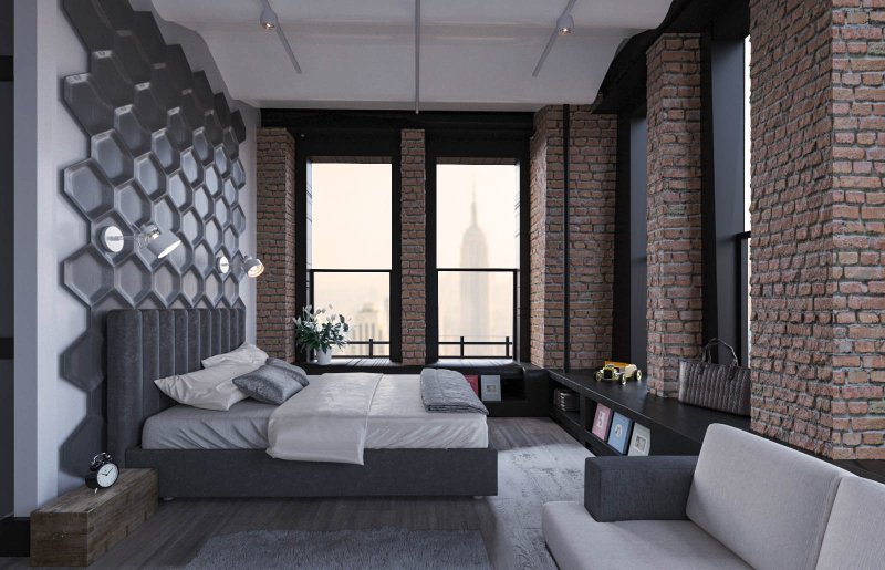 Loft high text interior