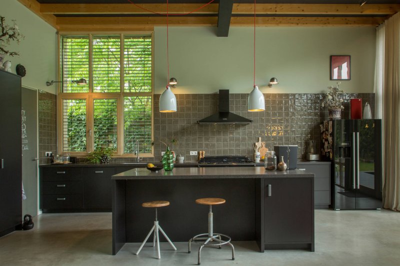 Loft style kitchen interior