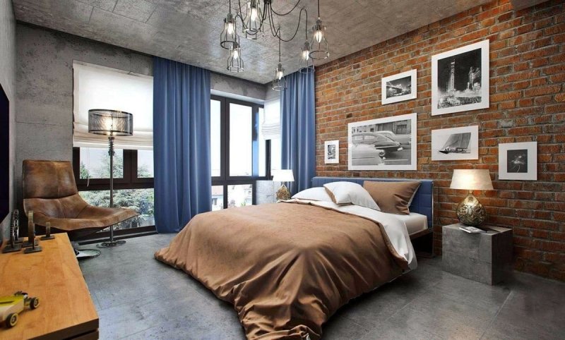 Loft style bedroom design