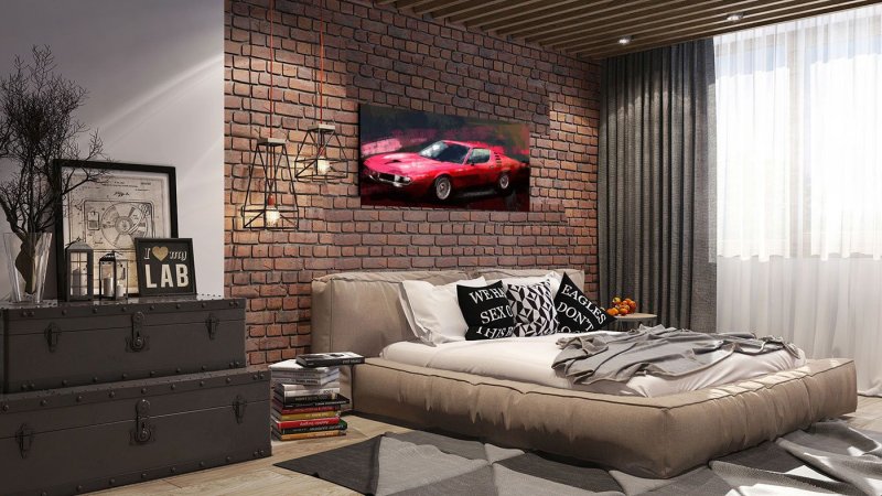 Loft style bedroom design