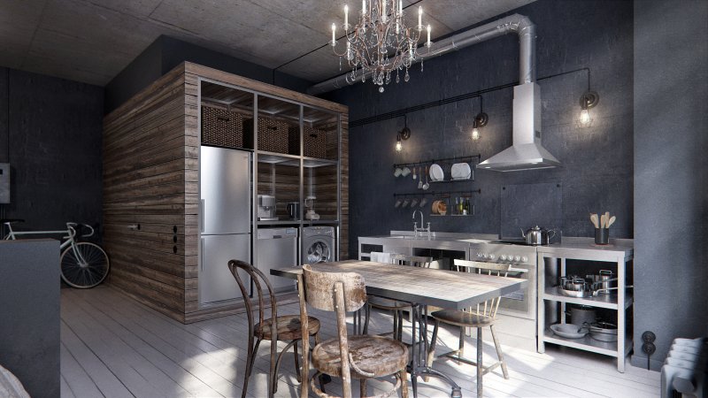 Kitchen in loft -style design