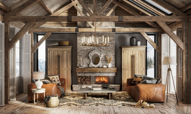 Chalet style in the interior