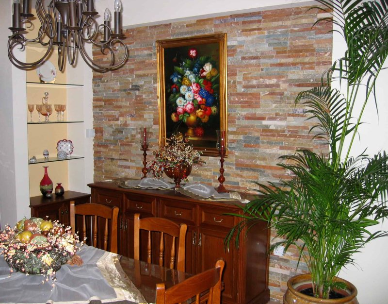 Kitchen decoration with decorative stone