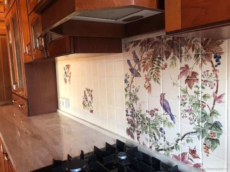 Beautiful apron for a kitchen of tiles