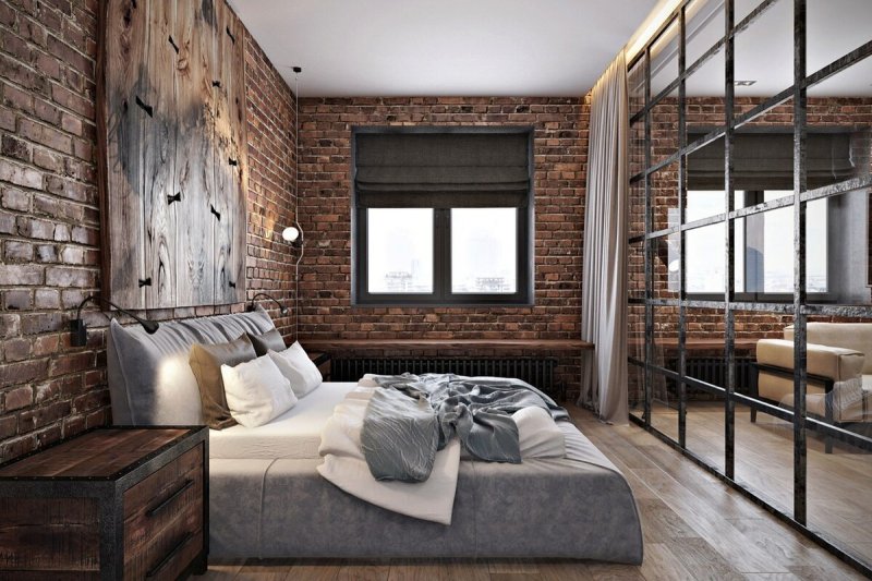 Loft style bedroom design