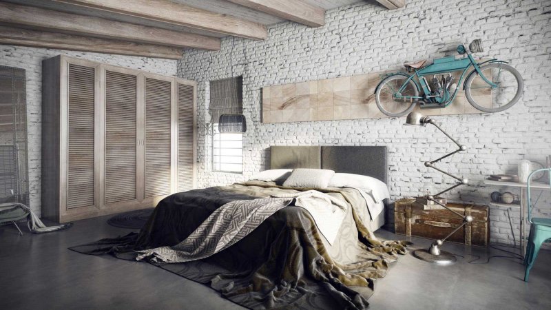 Loft style bedroom design