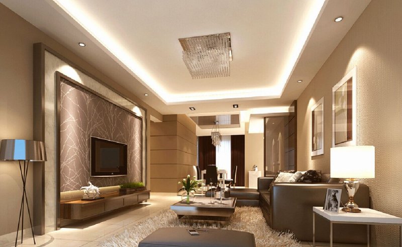 The design of ceilings for the living room in a modern style