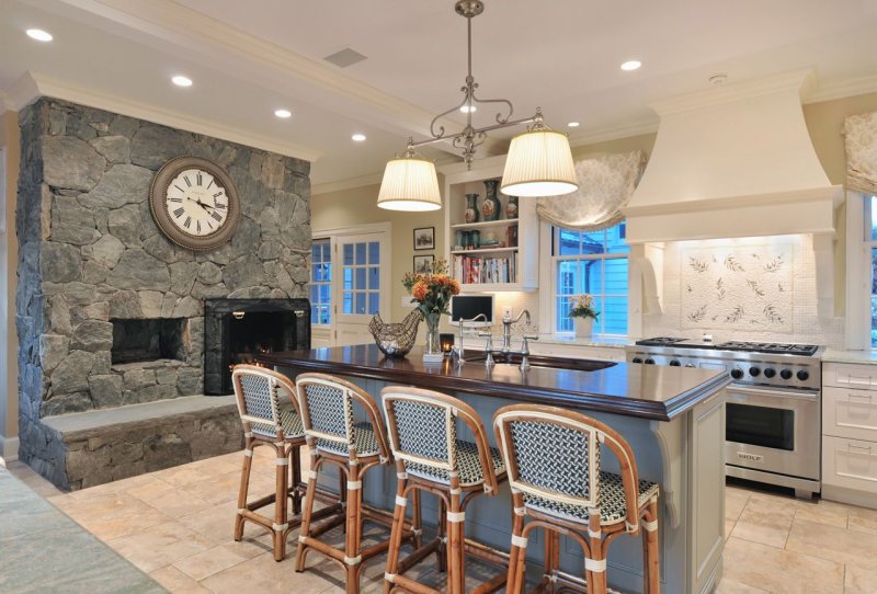 Kitchen living room in Provence style in a private house