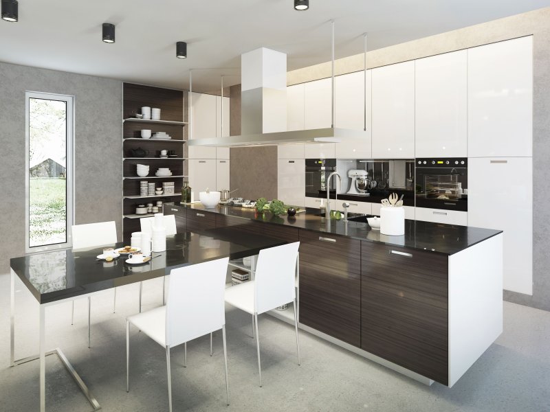 The modern style of the kitchen