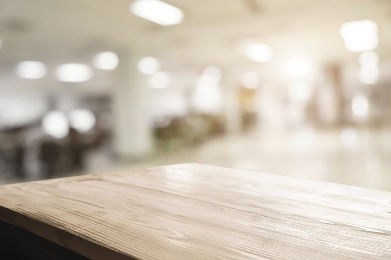 An empty wooden table