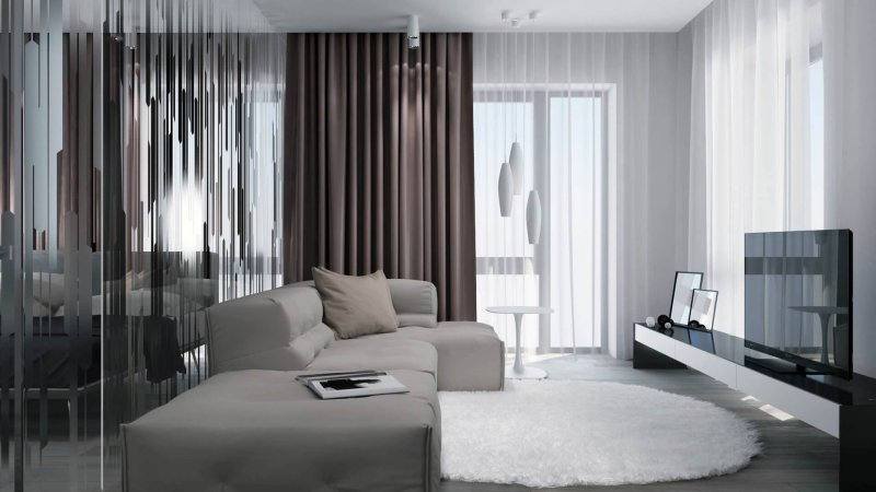 Living room curtains in a modern style