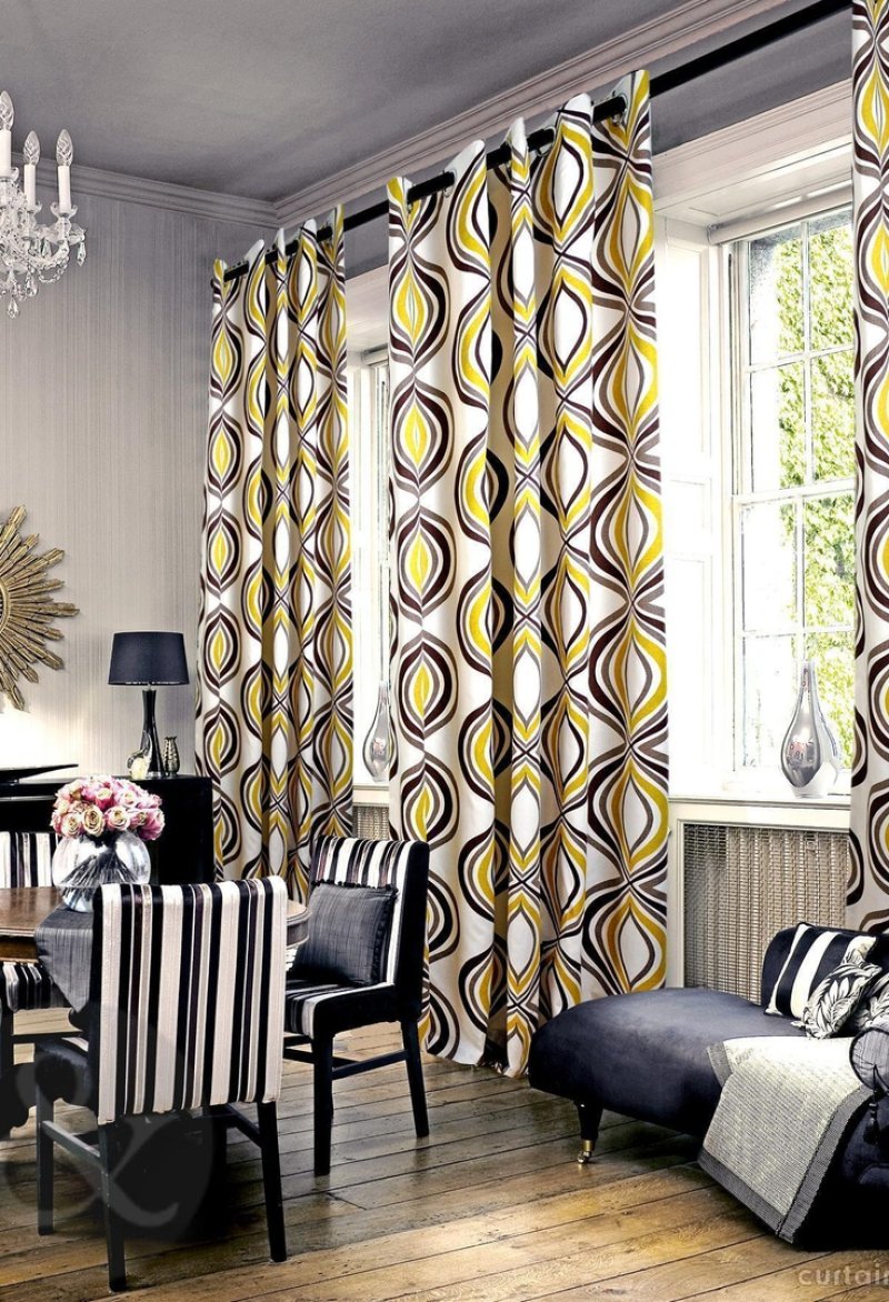 The design of curtains for the living room in modern style