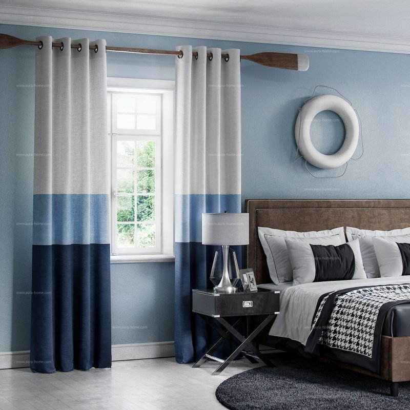 Blue gray curtains