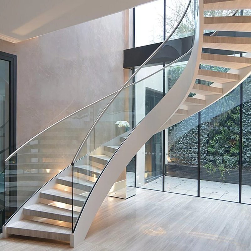 Glass screw staircase